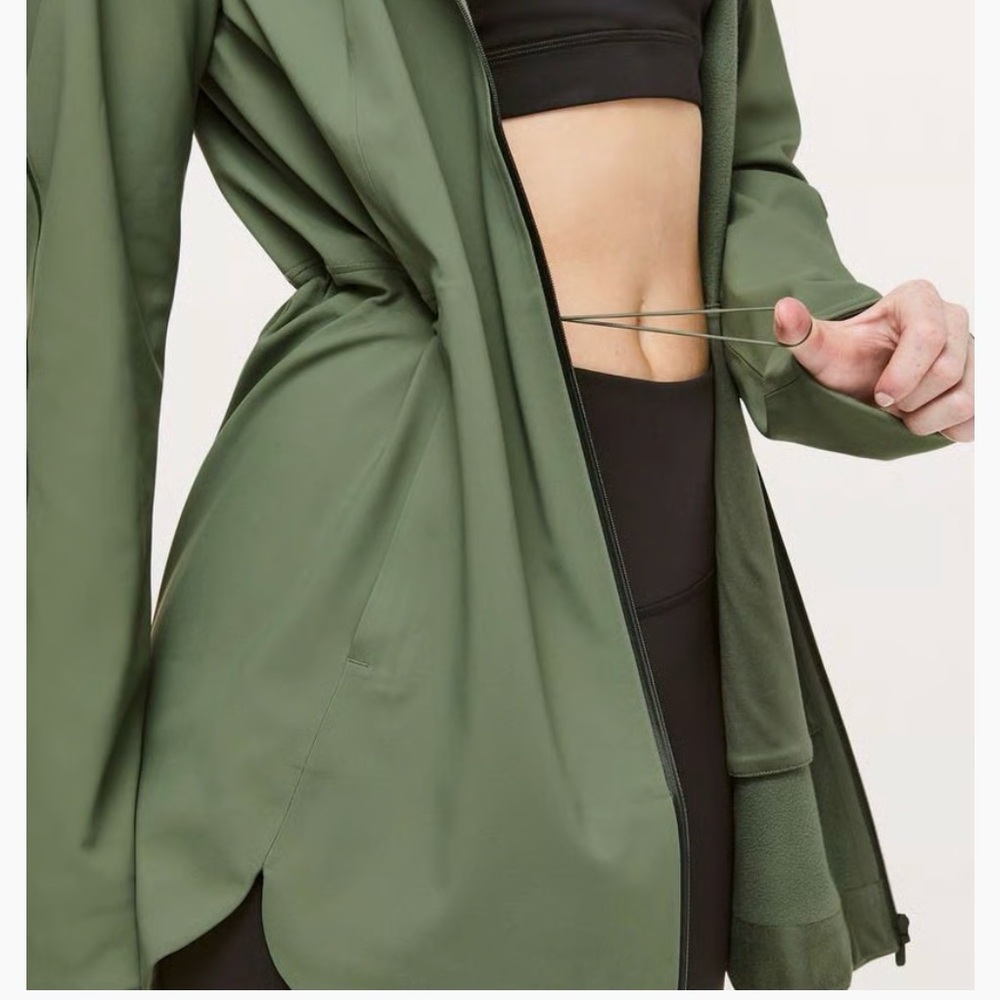 Lululemon Glyde Along Softshell Jacket
Women's 6 Rain Coat Green Hooded Full Zip - Picture 3 of 4